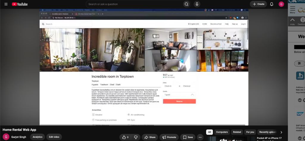 Home Rental Web App interface