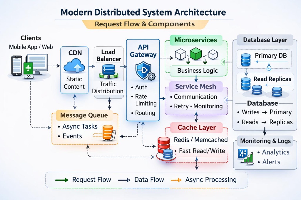Modern Distributed System Architecture diagram